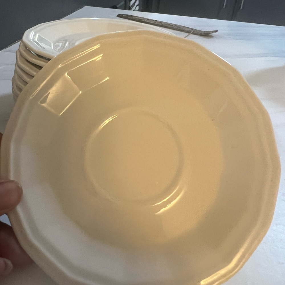 Colonial white salad plates 7 1/4” by Homer Laughlin no chips or cracks
